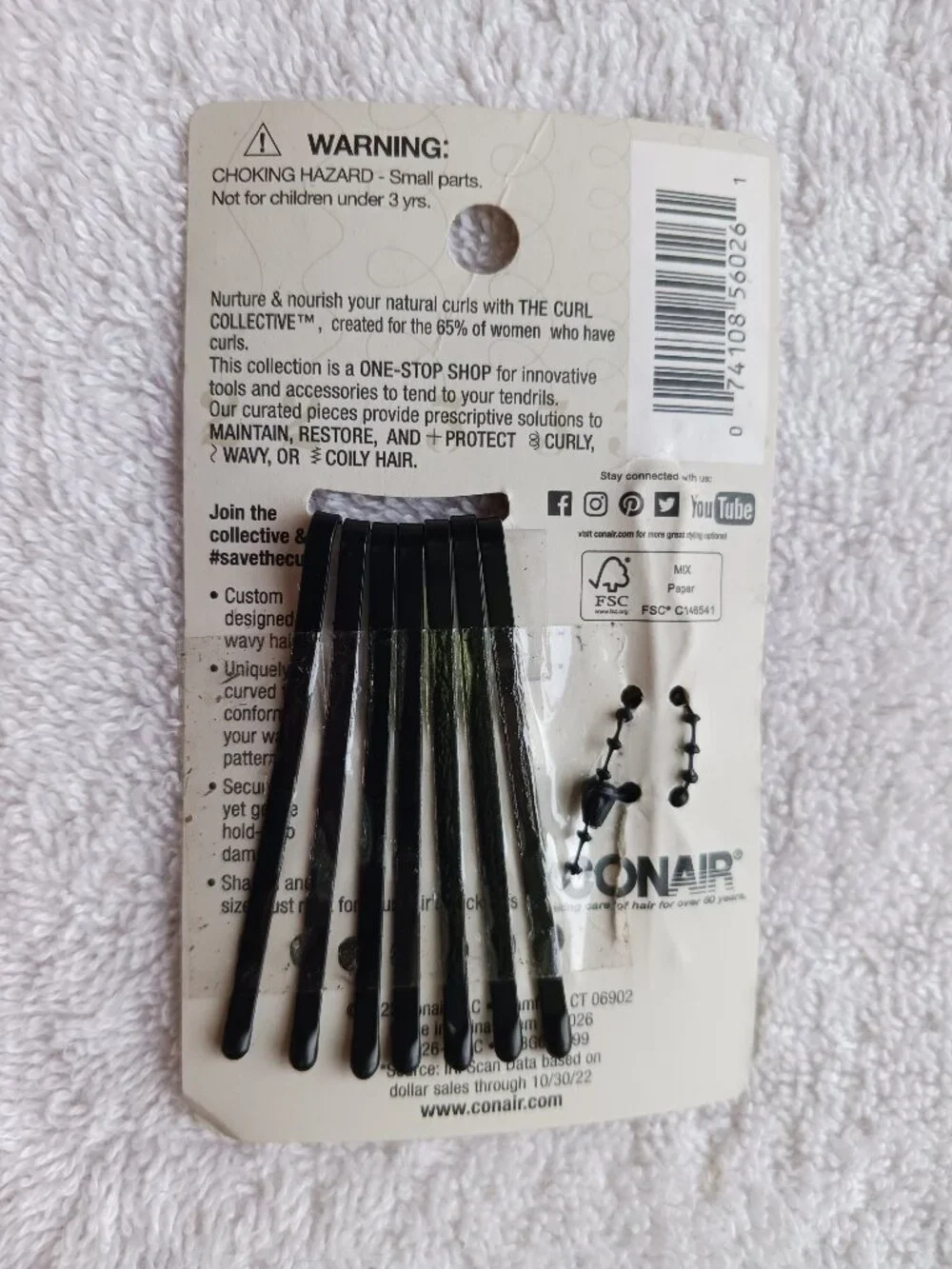 8 Conair Curl Collective Wavy Bobby Pins Strong Hold Secure Thick Hair Meta